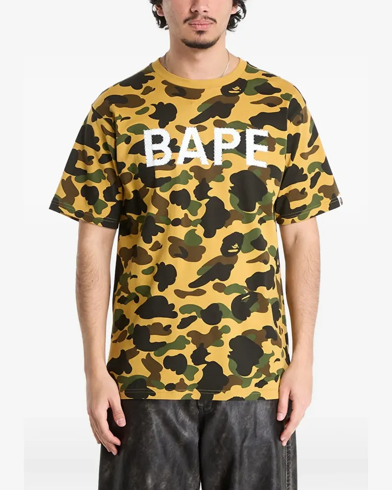 BAPE camouflage rhinestone T-shirt - Gelb Gelb