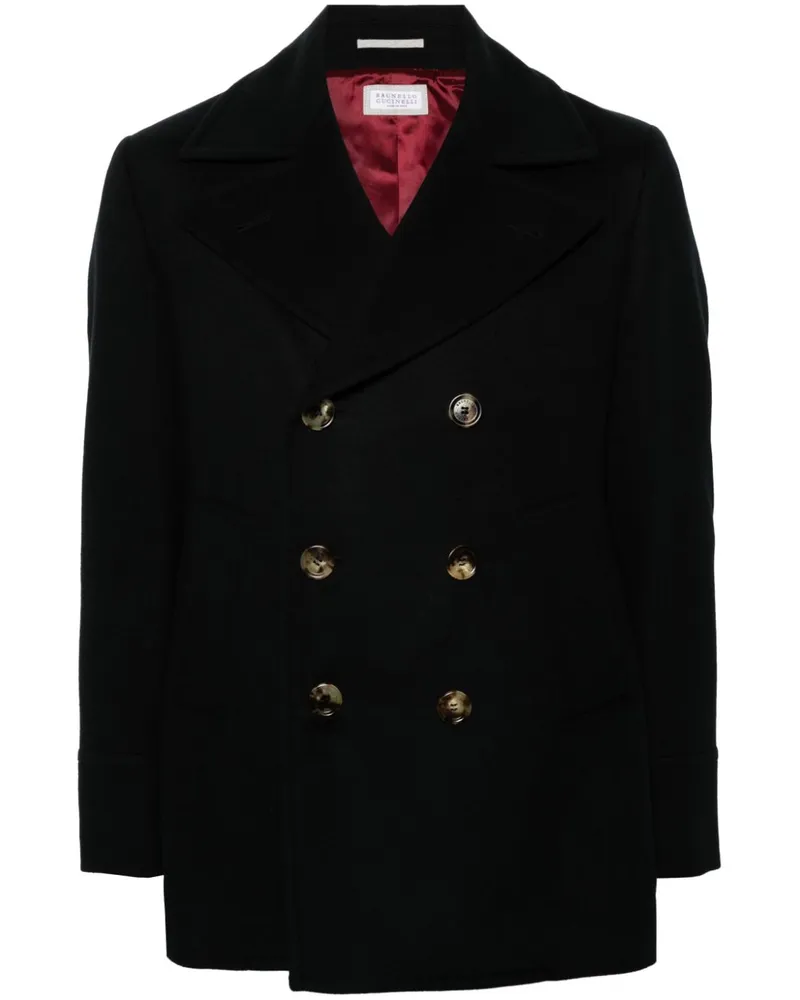 Brunello Cucinelli Cabanjacke mit fallendem Revers - Schwarz Schwarz
