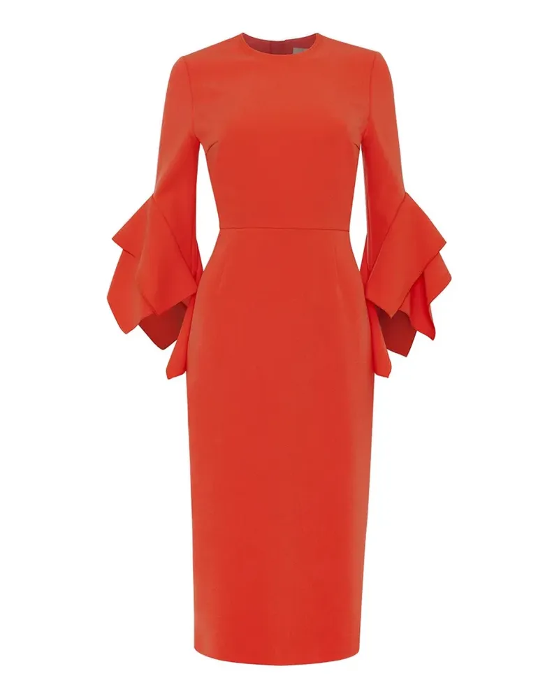Roksanda Ilincic Ronda tiered-sleeve midi dress - Orange Orange