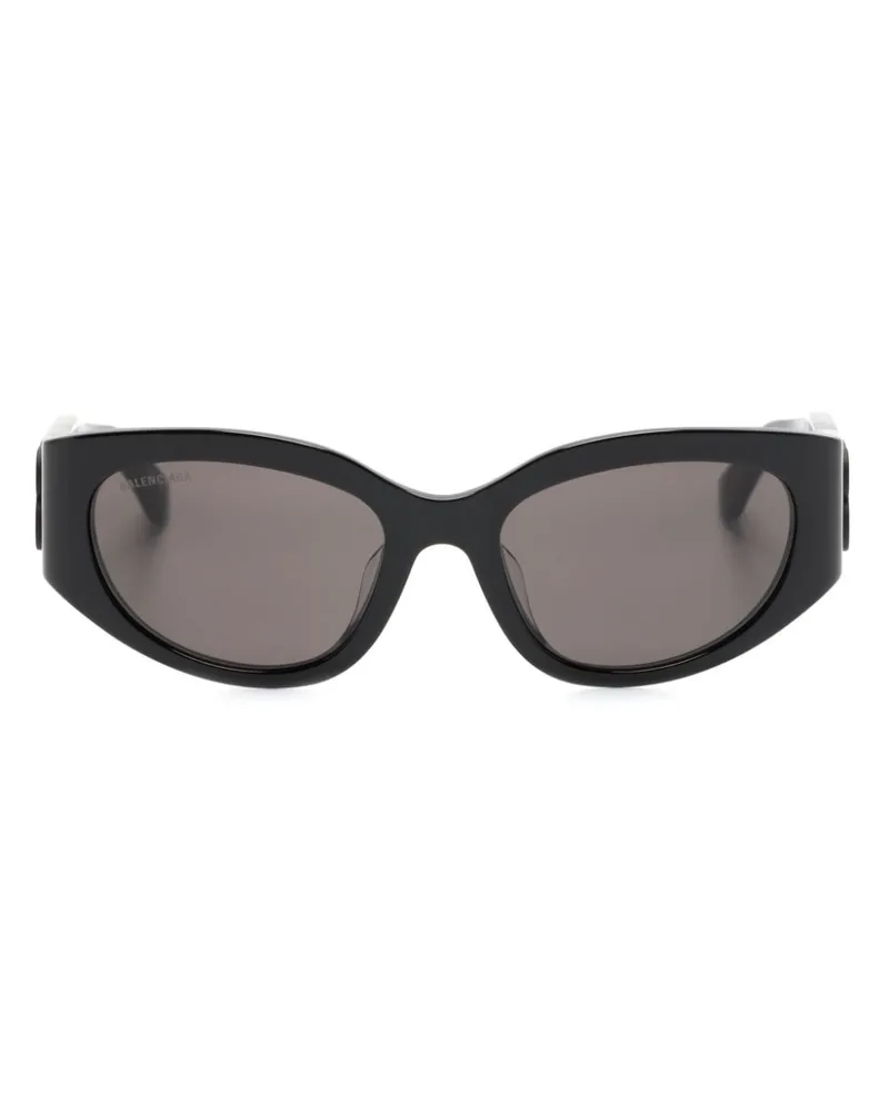 Balenciaga Sonnenbrille mit ovalem Gestell - Schwarz Schwarz