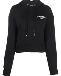 Balmain Hoodie mit Logo-Print Schwarz