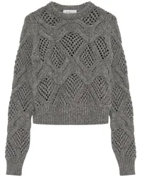 SPORTMAX Pullover mit Lochstrickmuster Grau