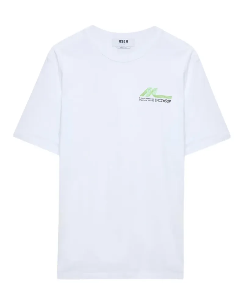 MSGM T-Shirt mit rundem Ausschnitt - Weiß Weiß