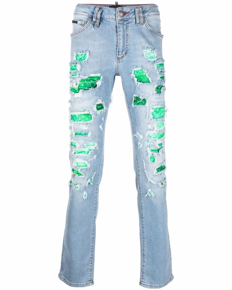 Philipp Plein Schmale Jeans - Blau Blau