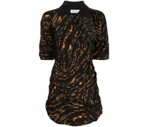 Gerafftes Kleid mit abstraktem Print