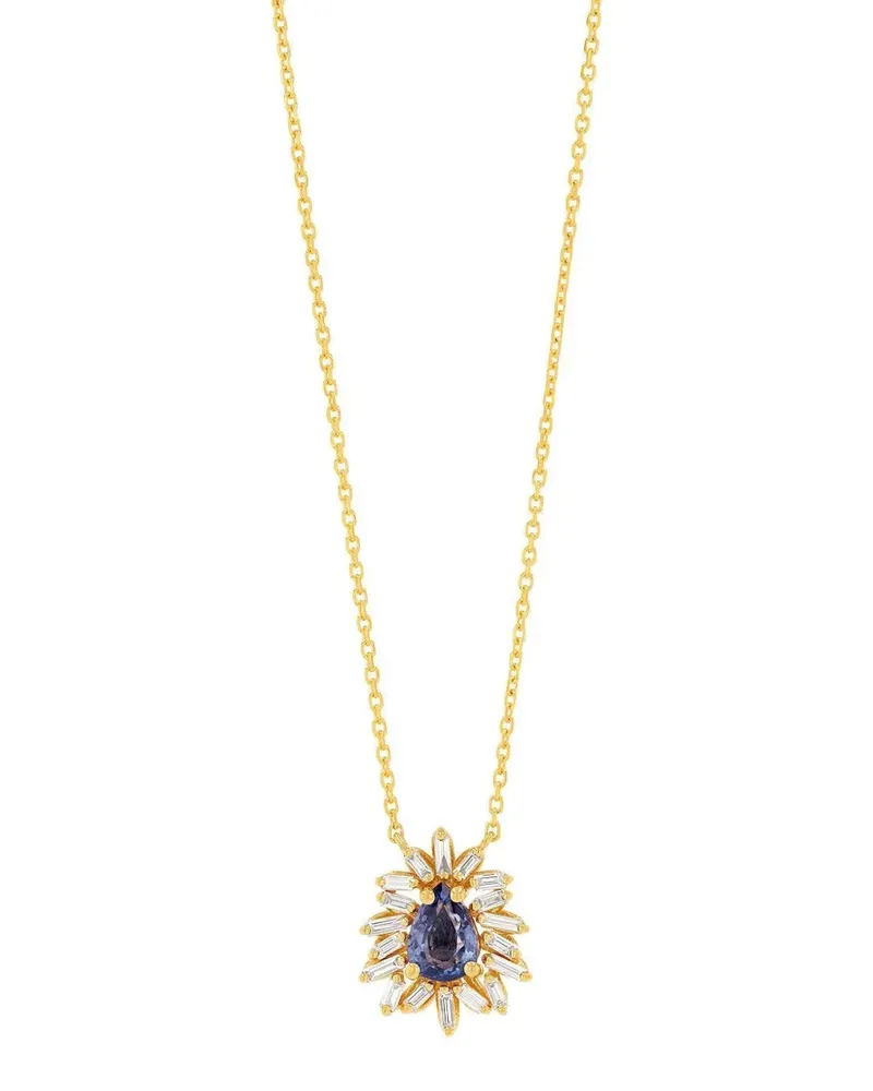 Suzanne Kalan Gelbgoldhalskette mit Diamanten Gold