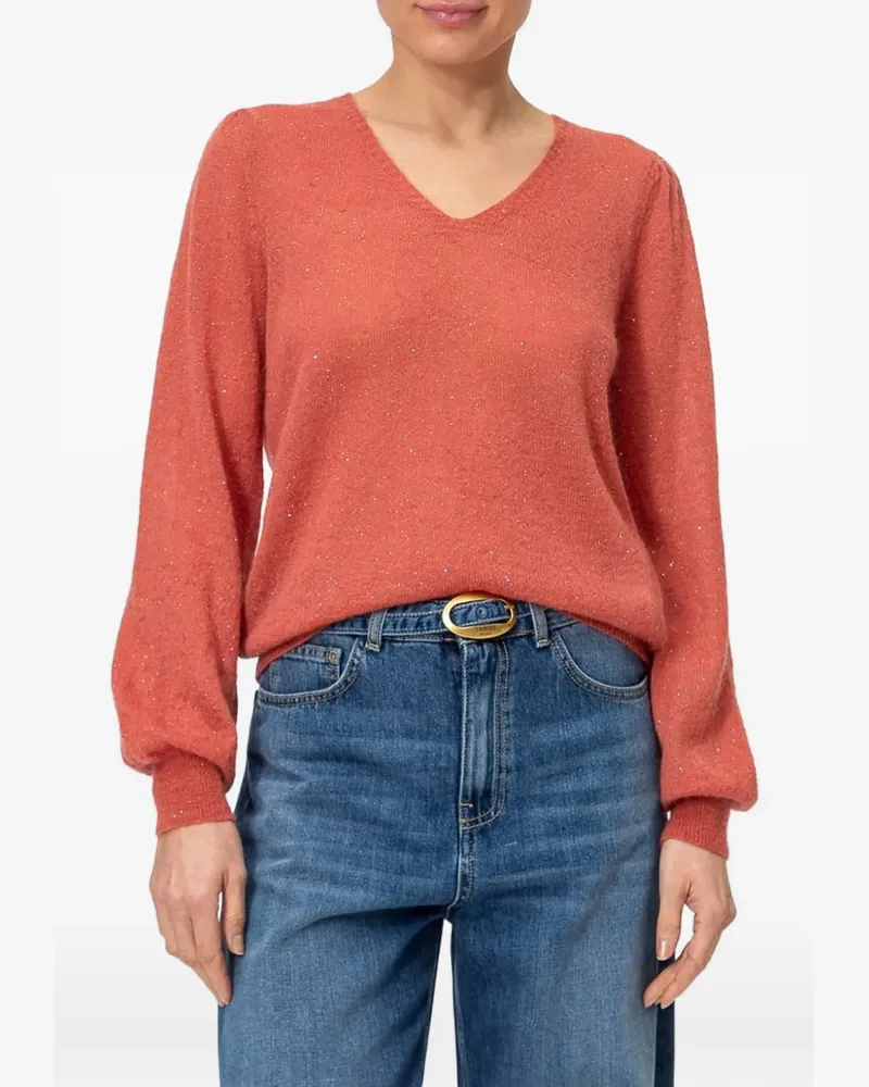 Twin-Set Pullover mit Pailletten - Orange Orange