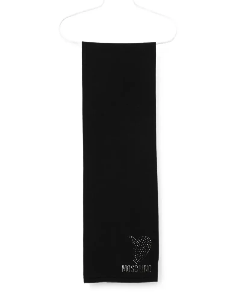 Moschino Seidenschal mit Kristallen - Schwarz Schwarz