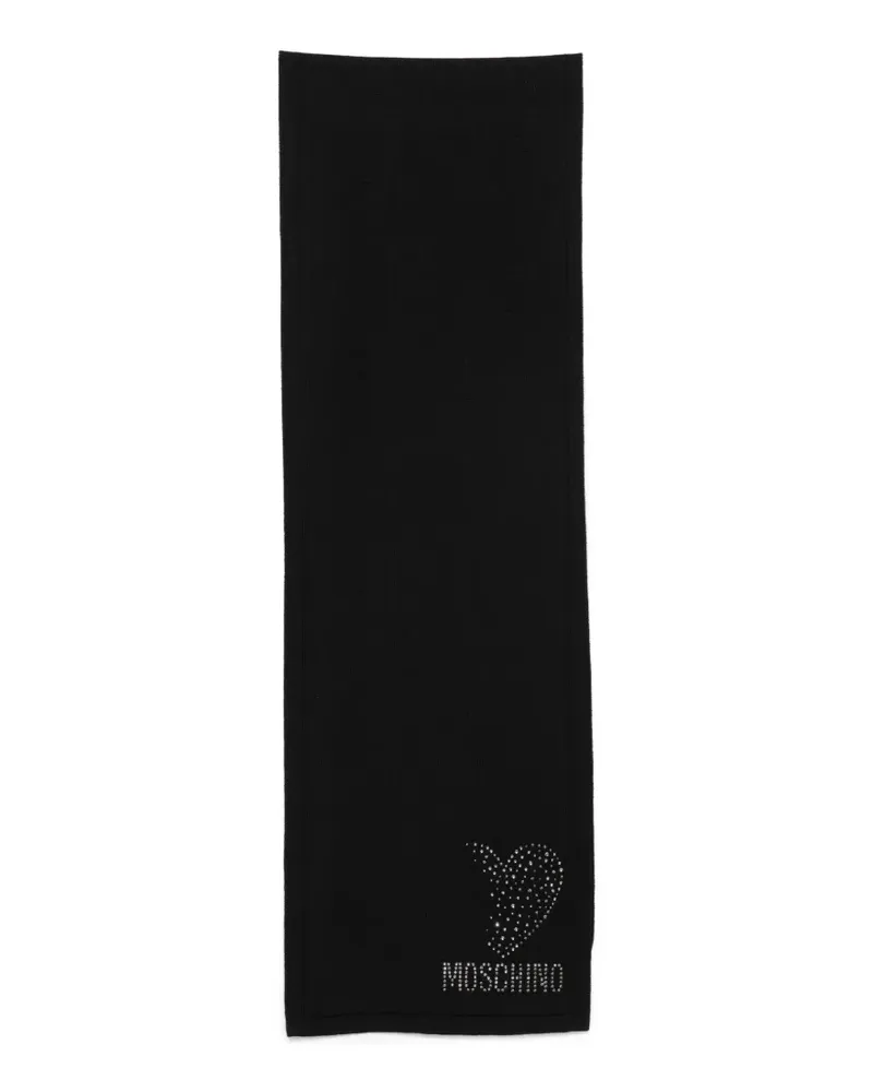Moschino Seidenschal mit Kristallen - Schwarz Schwarz