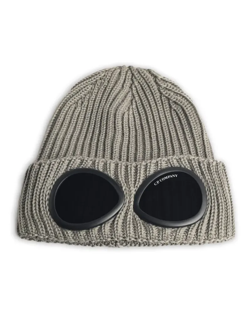 C.P. Company Goggle ribbed-knit beanie hat - Grau Grau