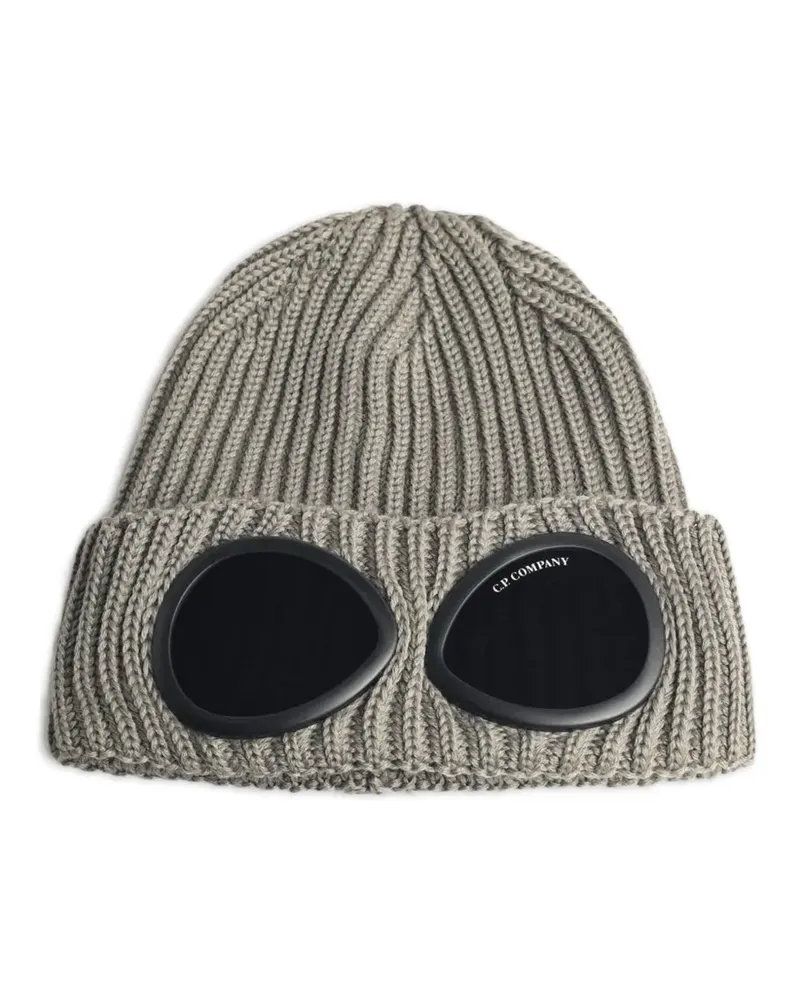 C.P. Company Gerippte Beanie mit Goggles - Grau Grau