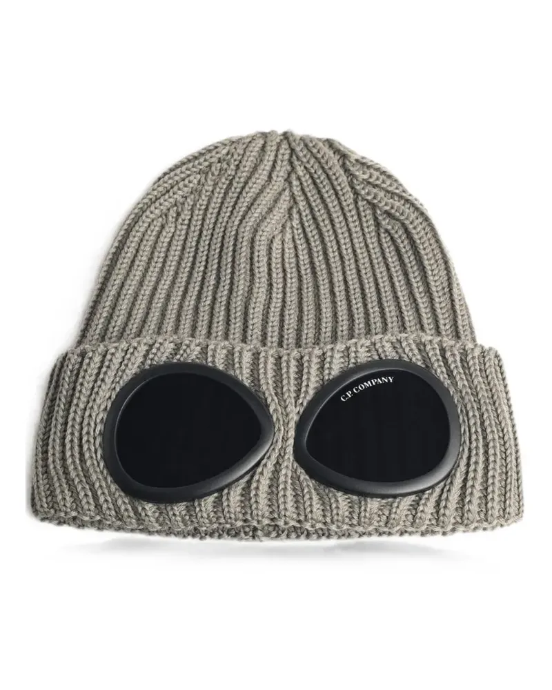 C.P. Company Goggle ribbed-knit beanie hat - Grau Grau