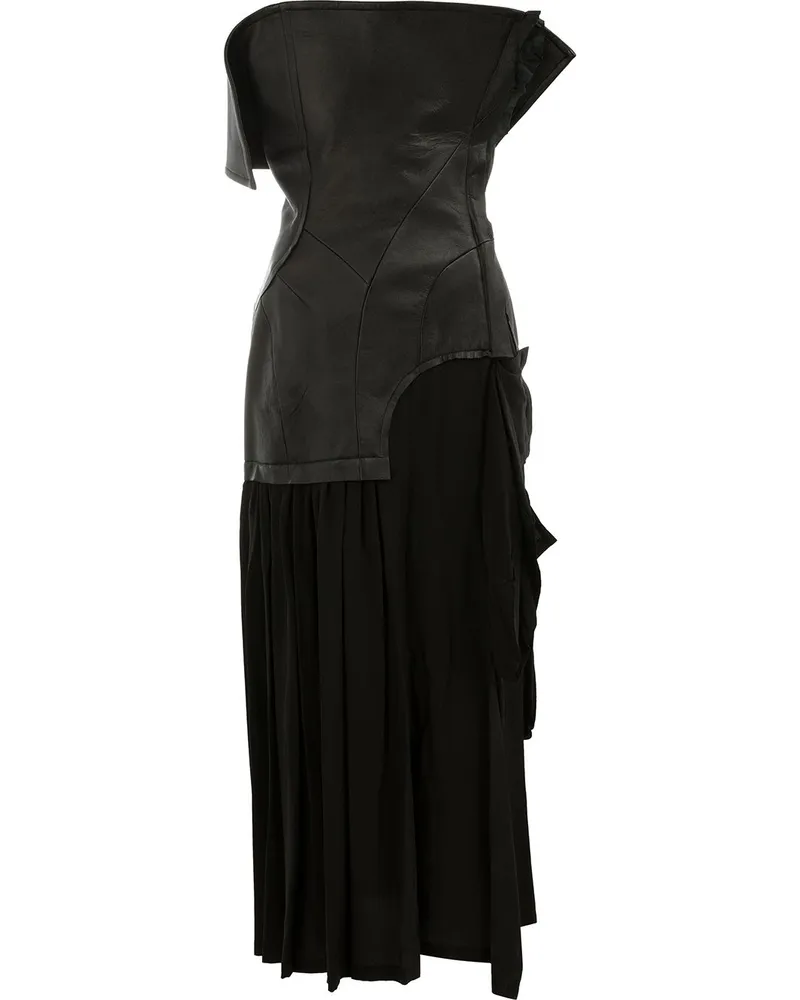 Yohji Yamamoto Kleid aus Lammleder - Schwarz Schwarz