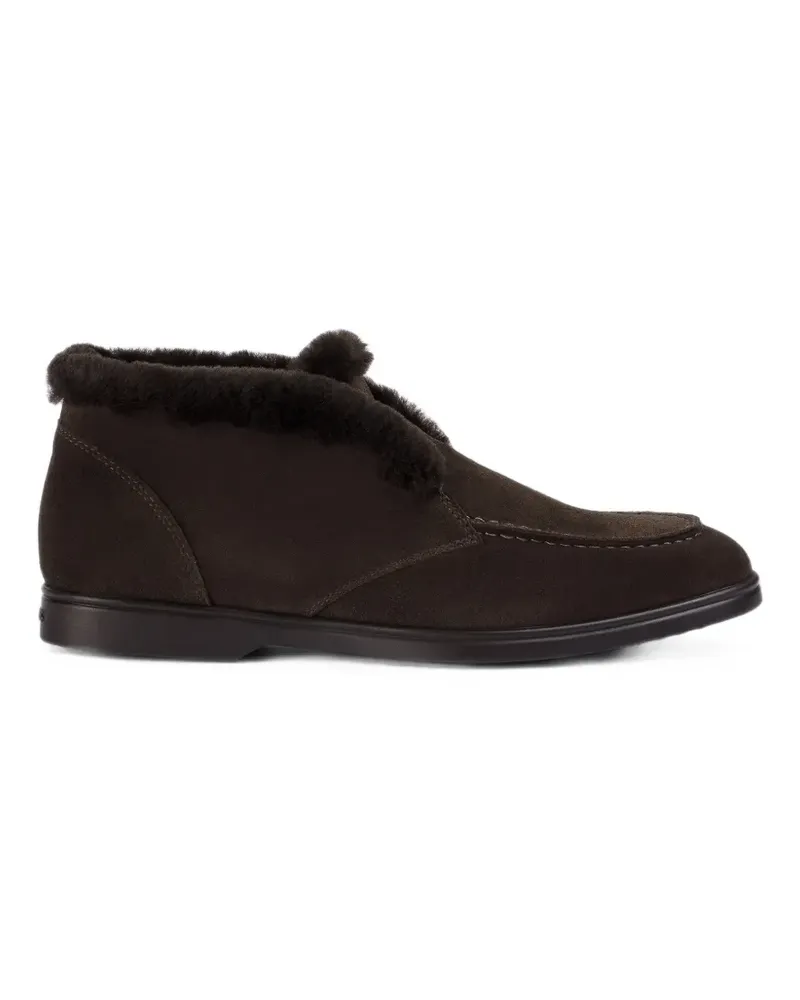 Doucal´s shearling-trim suede desert boots - Braun Braun