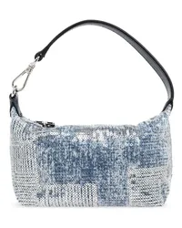 Ganni Kleine Butterfly Schultertasche Blau