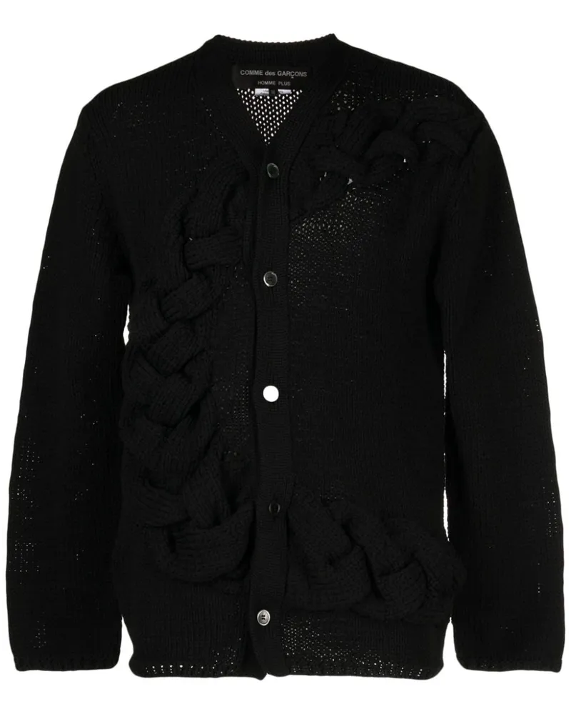 Comme des Garçons Cardigan mit V-Ausschnitt Schwarz