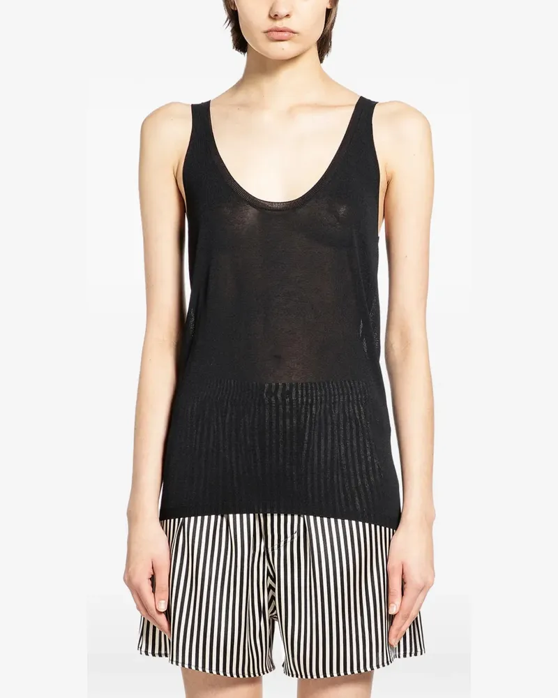 Petar Petrov Gestricktes LIGHT TRAP Tanktop - Schwarz Schwarz