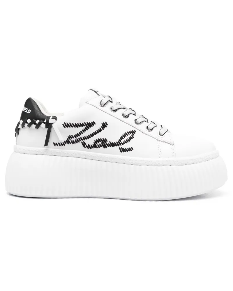 Karl Lagerfeld Plateau-Sneakers mit Logo - Weiß Weiß