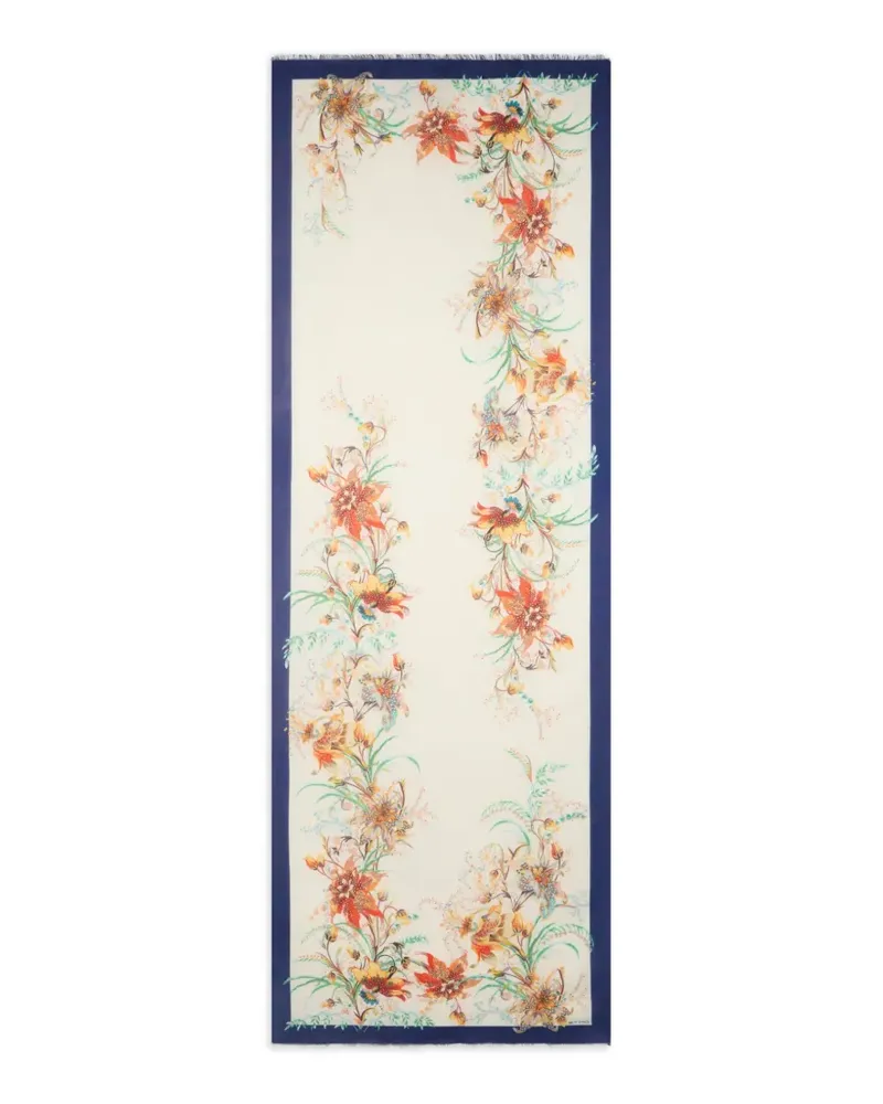Etro floral-motif cotton scarf - Nude Nude