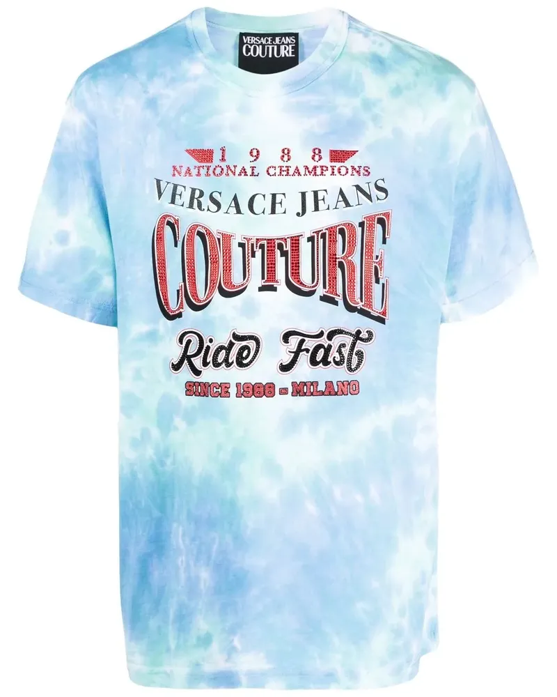 Versace Jeans T-Shirt mit Batikmuster - Blau Blau