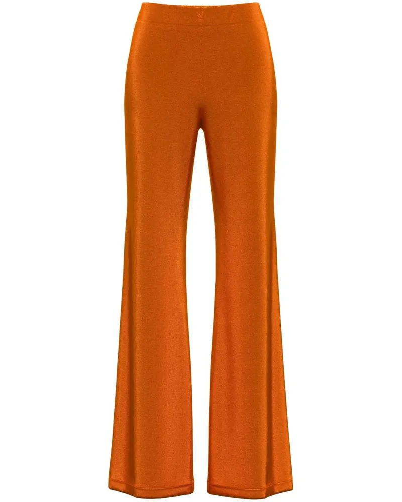 Margherita MACCAPANI Laminierte Easy Wide-Leg-Hose Orange