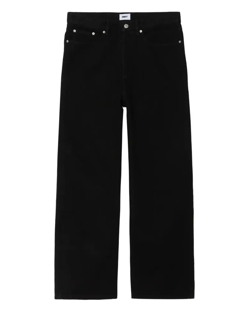 Obey Classic Baggy Jeans mit Logo-Patch - Schwarz Schwarz