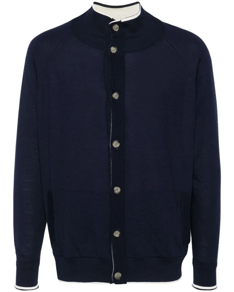 Kiton Wendbarer Cardigan - Blau Blau
