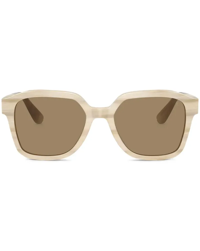 Brunello Cucinelli Sonnenbrille mit eckigem Gestell - Nude Nude