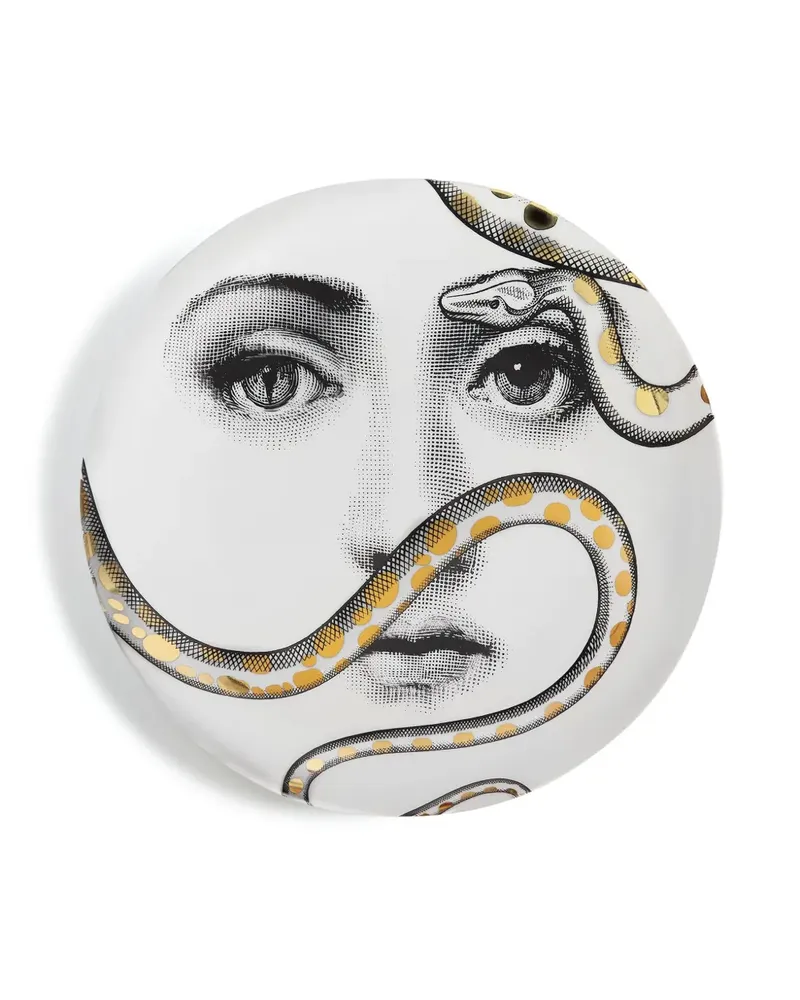 Fornasetti Tema e Variazioni Nr.409 Wandteller 26cm - Weiß Weiß