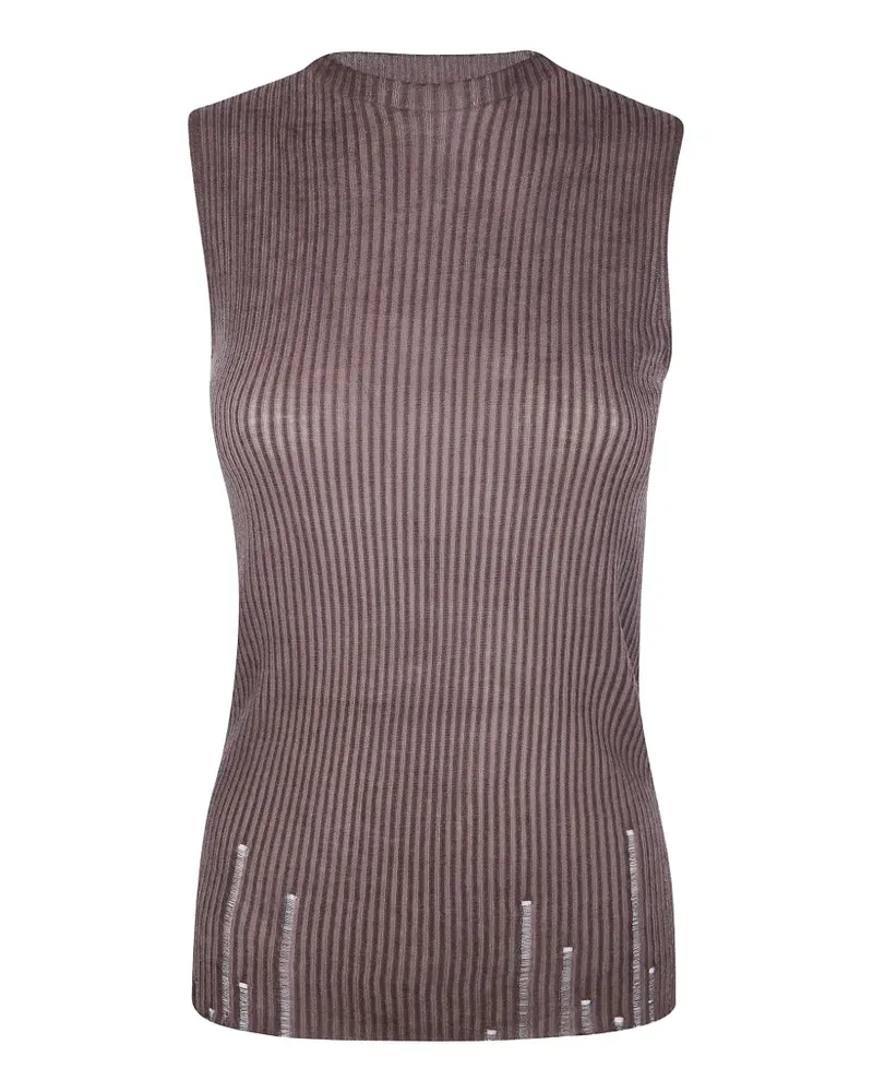 Uma Wang Geripptes Trägershirt - Braun Braun