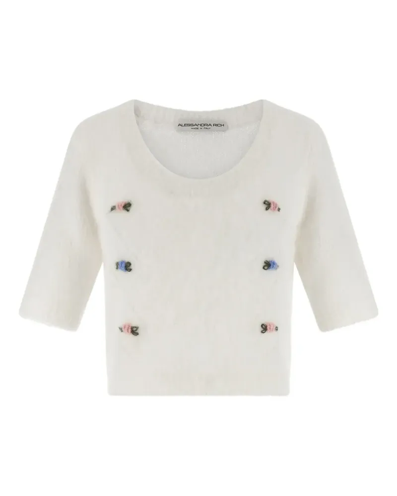 Alessandra Rich Bestickter Pullover - Weiß Weiß
