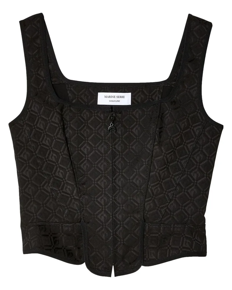 Marine Serre Moon Diamant Top - Schwarz Schwarz