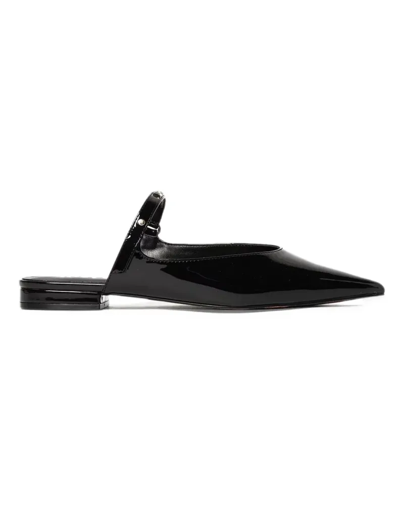 Just Cavalli logo-plaque patent mules - Schwarz Schwarz