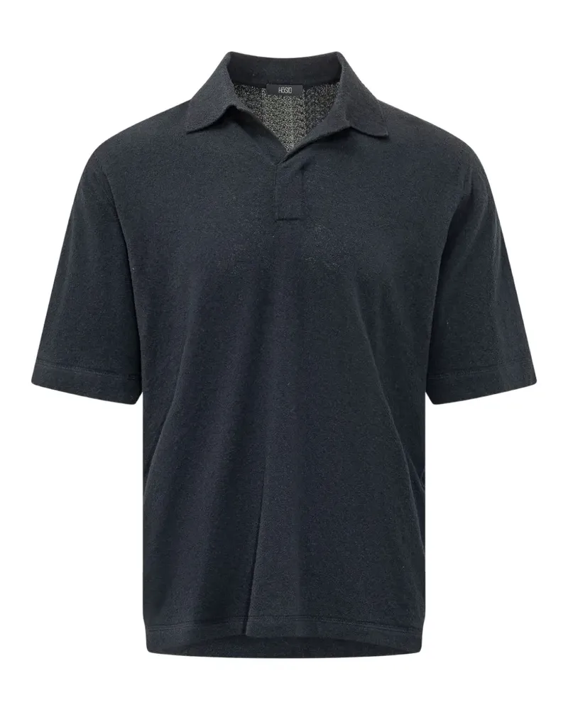 HOSIO terry-cloth short-sleeved polo shirt - Blau Blau