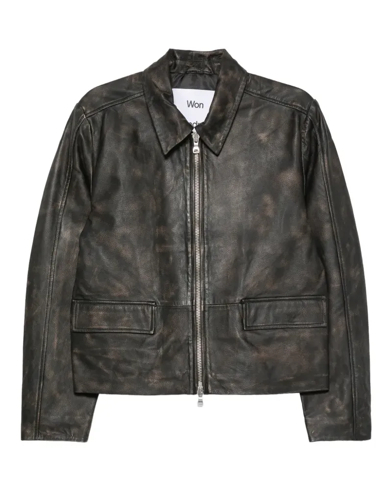 Won Hundred Denzel distressed leather jacket - Schwarz Schwarz