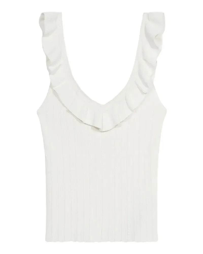 Blumarine Gerüschtes Tanktop mit V-Ausschnitt - Weiß Weiß