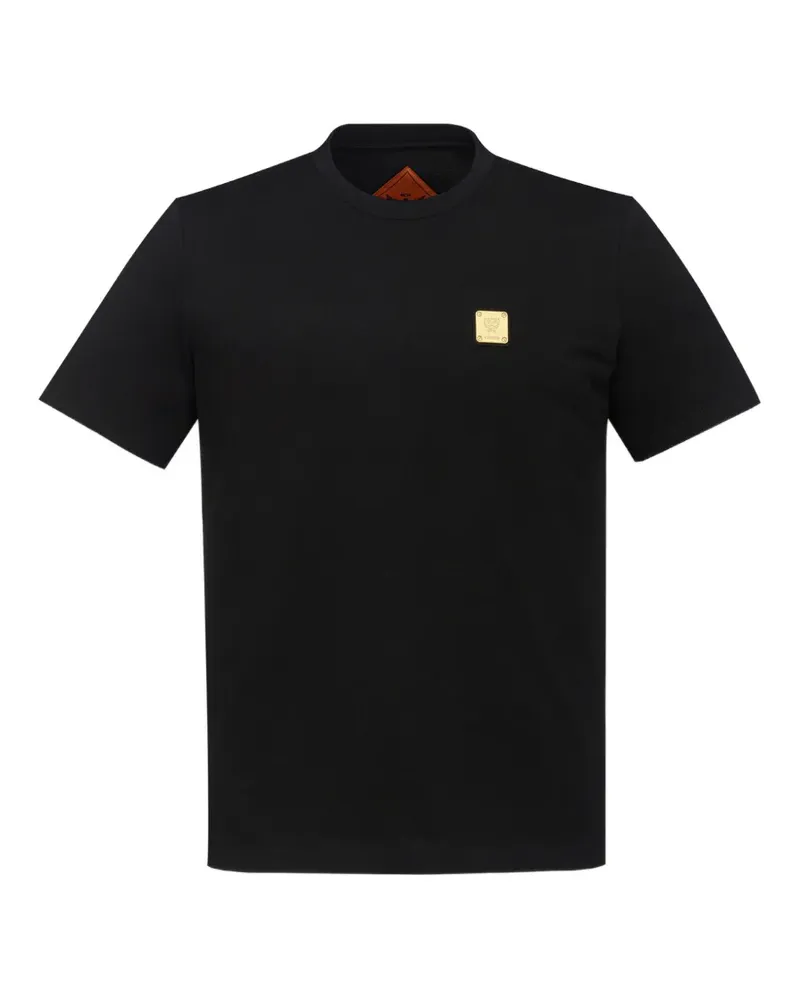 MCM T-Shirt mit Logo-Schild - Schwarz Schwarz