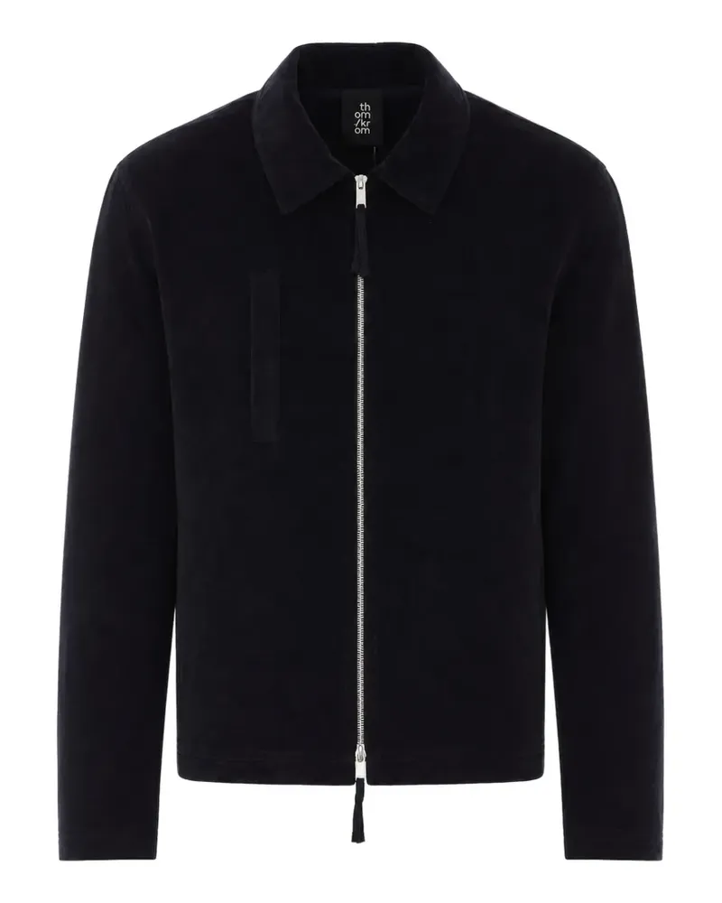 THOM KROM velvet zip-up jacket - Schwarz Schwarz