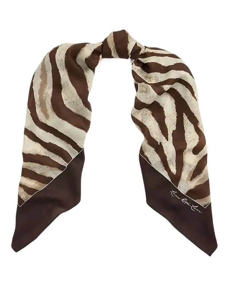 Ralph Lauren zebra-print wool-silk blend scarf - Braun Braun