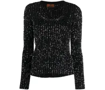 Pullover mit Pailletten - Schwarz