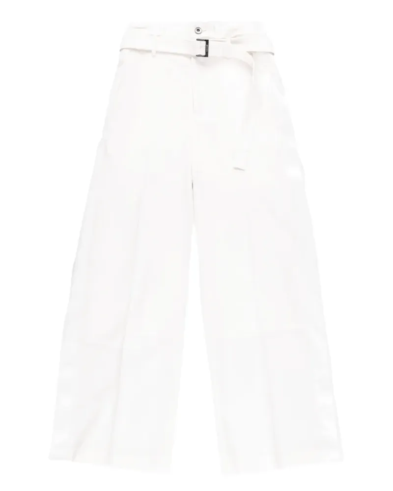 Sacai belted panelled jeans - Weiß Weiß