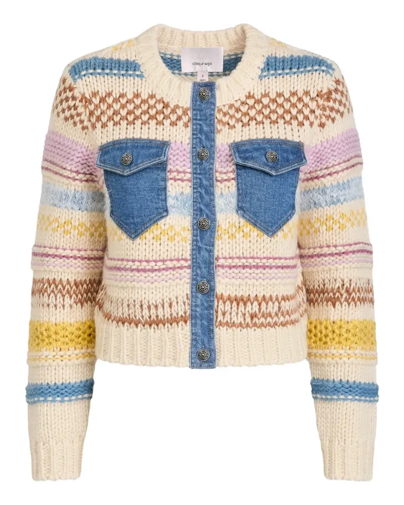 Cinq à Sept Suki Cardigan mit Jeanseinsatz - Nude Nude