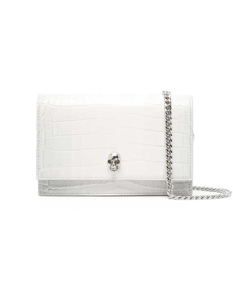 Alexander McQueen Kleine Skull Schultertasche - Weiß Weiß