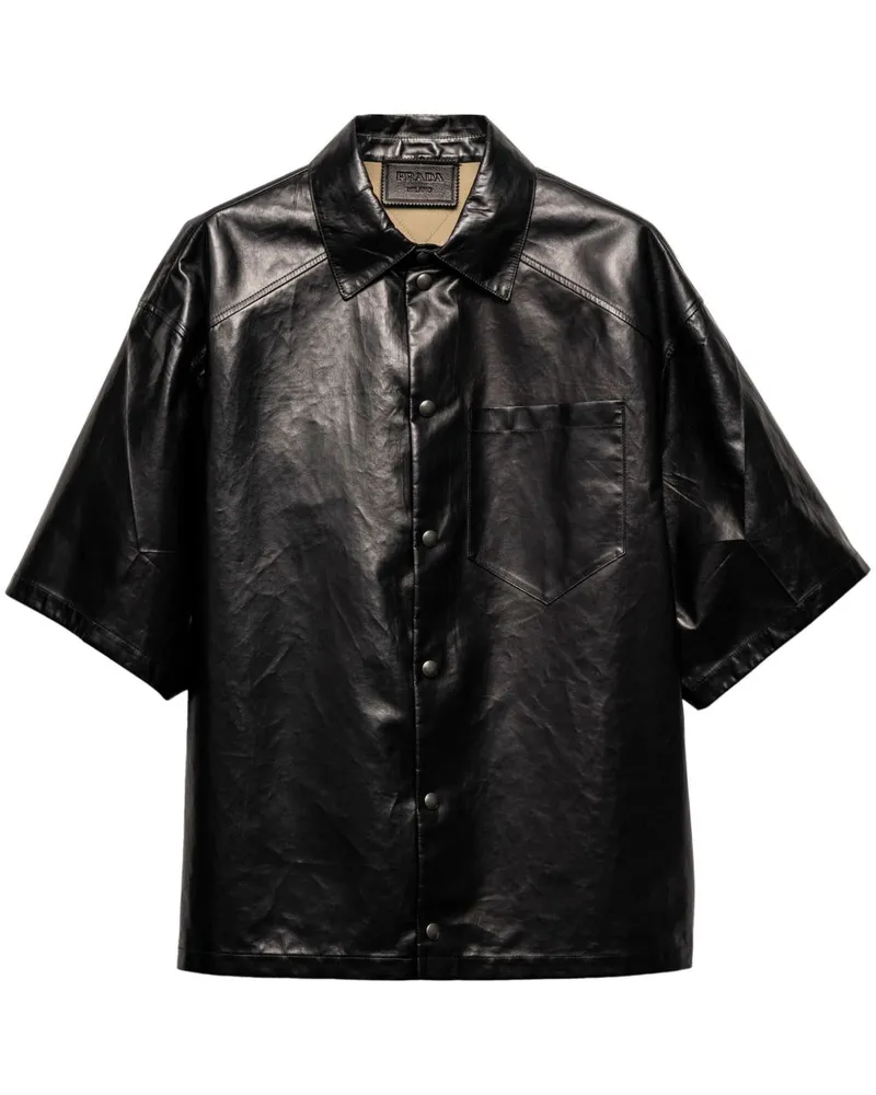 Prada Hemd aus Leder - Schwarz Schwarz