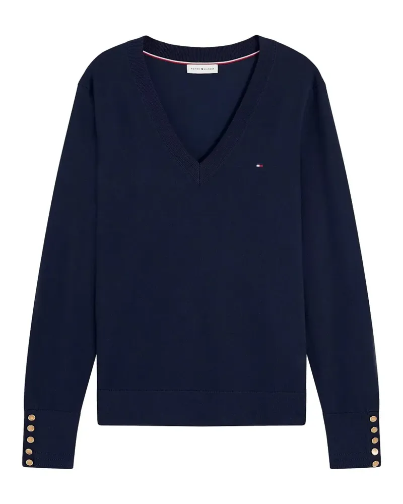 Tommy Hilfiger button-cuff V-neck sweater - Blau Blau