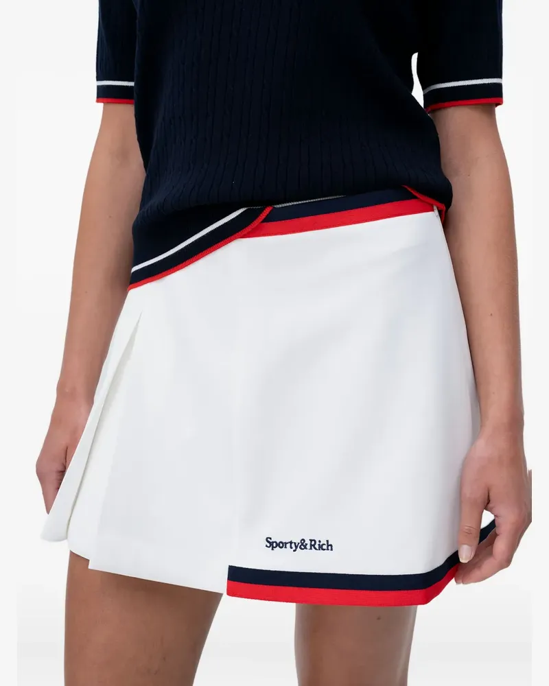SPORTY & RICH Mila Minirock mit Falten - Weiß Weiß