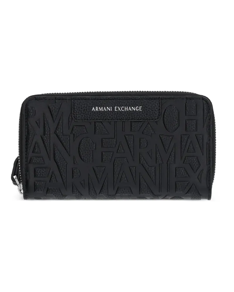 Armani Exchange logo-embossed continental wallet - Schwarz Schwarz