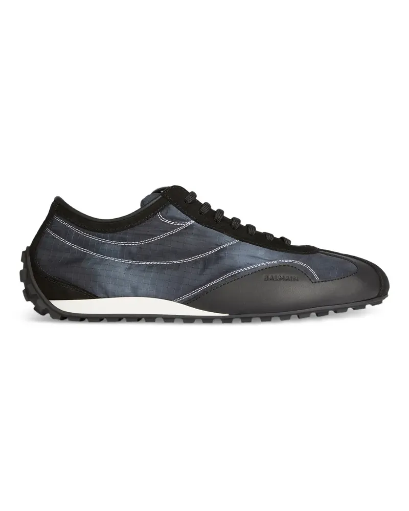 Balmain Racing Low Sneaker aus Nylon und Leder - Blau Blau
