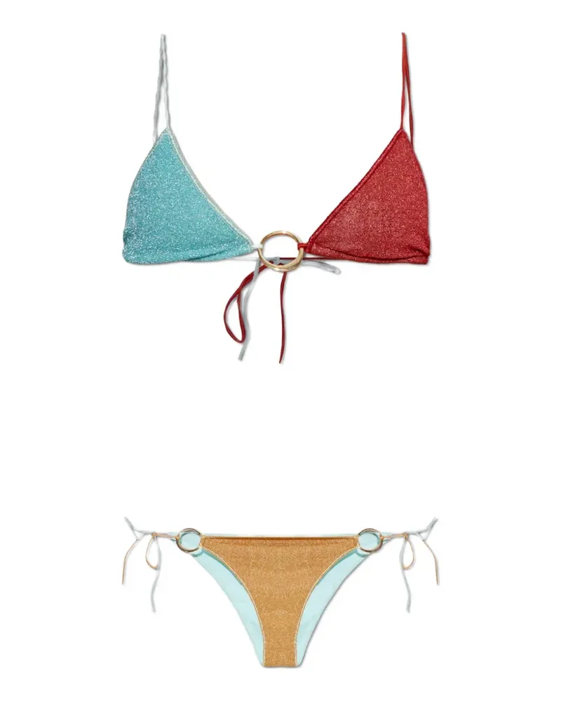 Oséree Lumiére Colorè O-Kini Bikini mit Ringverzierung - Blau Blau