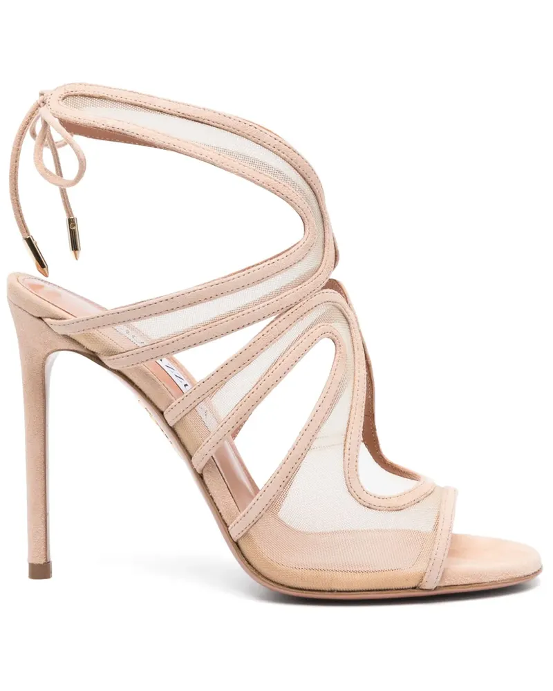 Aquazzura Pantoletten mit Cut-Outs 110mm - Nude Nude